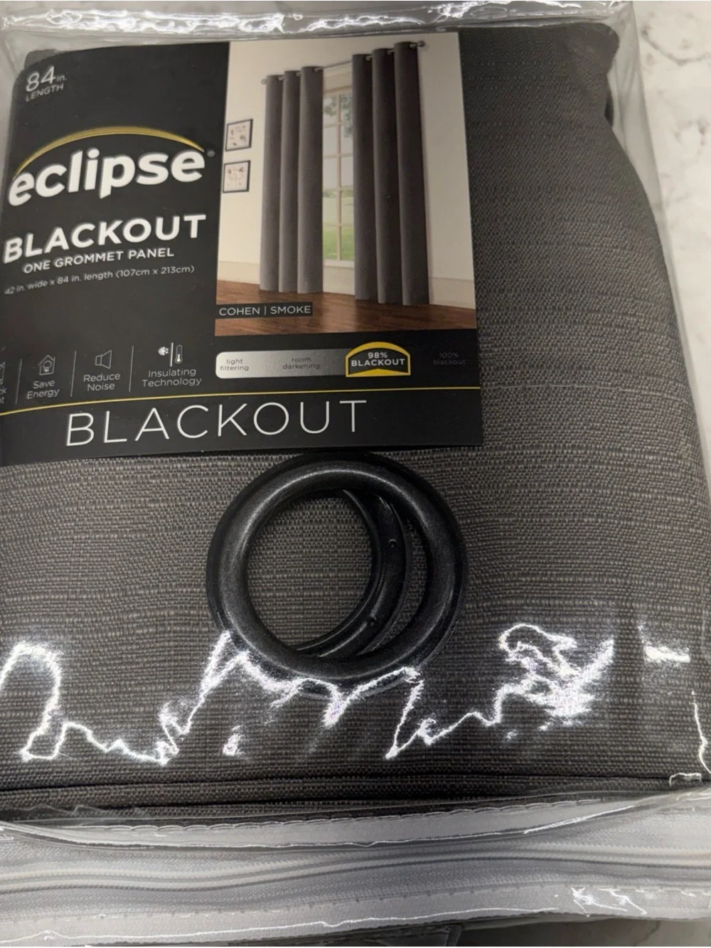 Eclipse Blackout Cohen Smoke Color Window Panel 42 x 84 New 1 Panel.  New